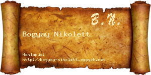 Bogyay Nikolett névjegykártya